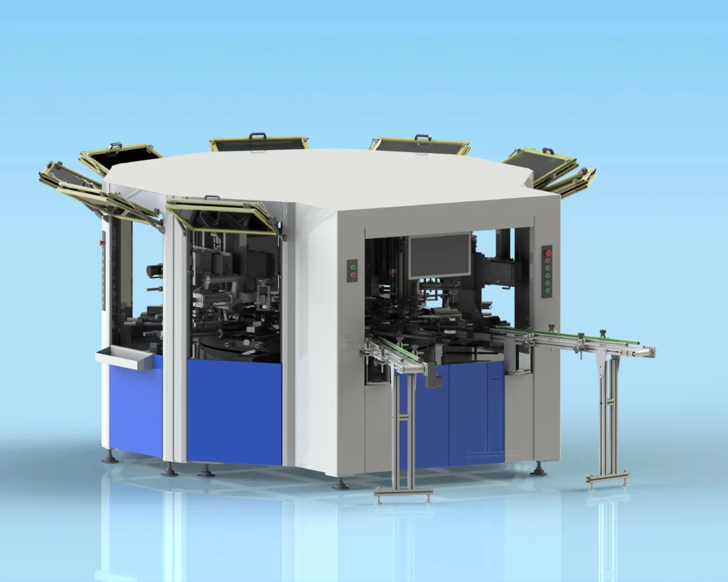 10-Station 3-Color Rotary Screen Printing Machine for Curved Surfaces-D